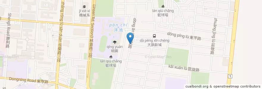 Mapa de ubicacion de 晨香廚房 en 타이완, 타이난 시, 둥구.