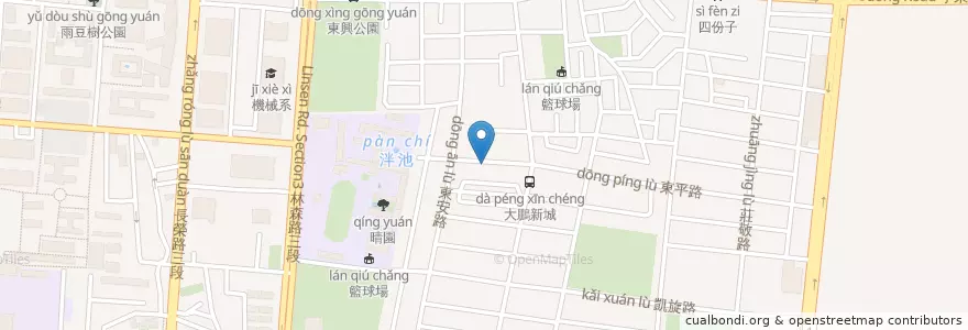 Mapa de ubicacion de 貓吐司 en Taiwan, 臺南市, 東區.