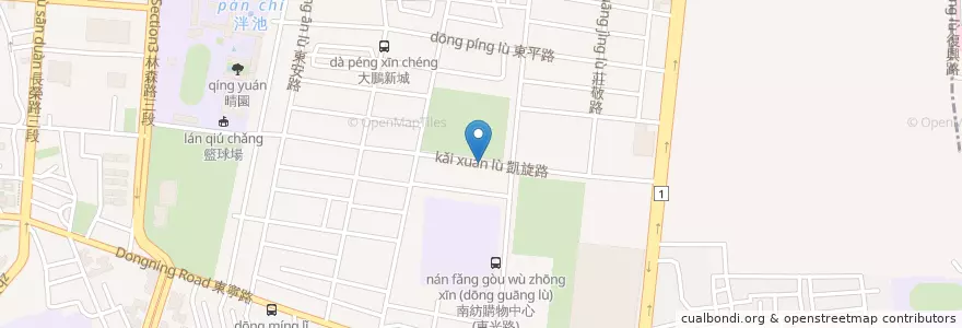Mapa de ubicacion de 佳音美語 en Taiwán, 臺南市, 東區.