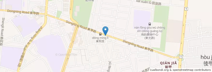 Mapa de ubicacion de 明君越南料理 en Tayvan, 臺南市, 東區.