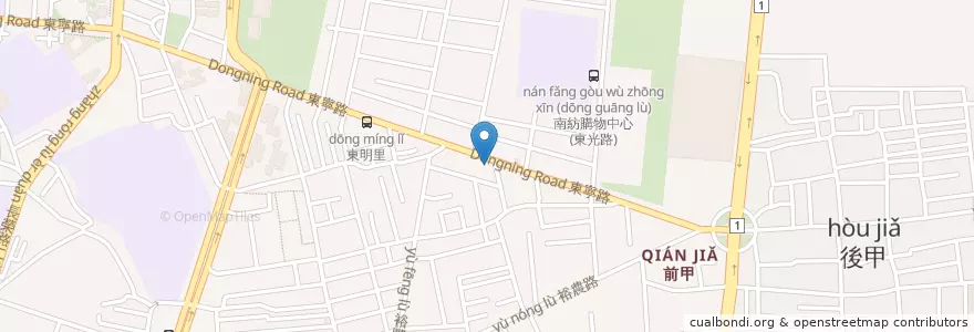 Mapa de ubicacion de 迎大爺扁食 en Taiwan, 臺南市, 東區.
