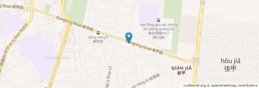 Mapa de ubicacion de 奇香蚌麵 en Taiwán, 臺南市, 東區.