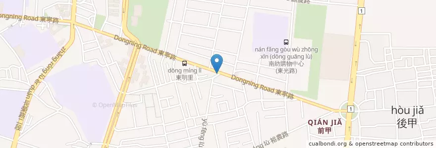 Mapa de ubicacion de 巧味滷味鹽酥雞 en 台湾, 台南市, 東区.