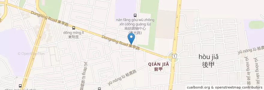 Mapa de ubicacion de 古早黑砂糖剉冰 en تایوان, 臺南市, 東區.