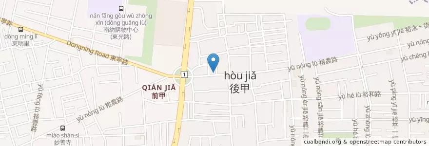 Mapa de ubicacion de 上味麵食館 en Taiwan, Tainan, 東區.