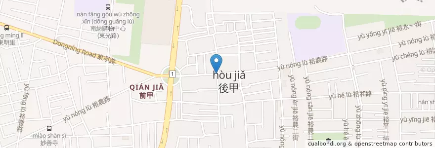 Mapa de ubicacion de 嘉義雞肉飯 en 臺灣, 臺南市, 東區.