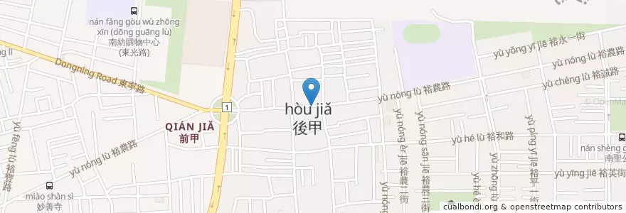 Mapa de ubicacion de 第七月台鐵路便當 en 臺灣, 臺南市, 東區.