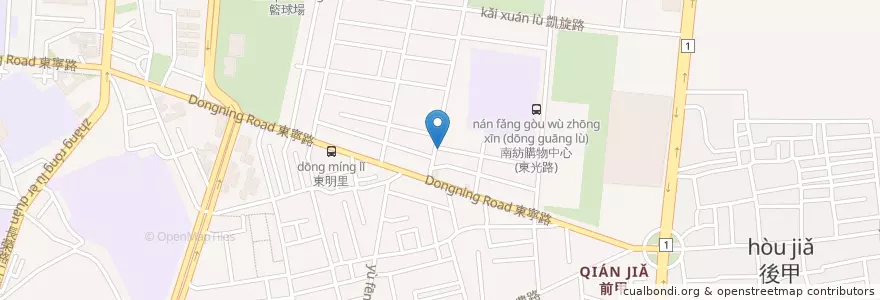 Mapa de ubicacion de 上都食堂 en Taiwán, 臺南市, 東區.