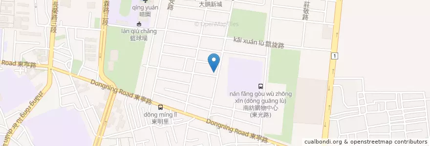 Mapa de ubicacion de 元大中西藥局 en Taiwan, Tainan, Eastern District.