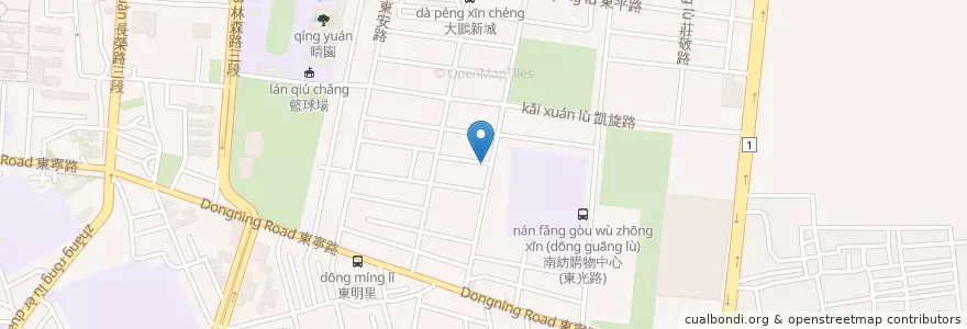 Mapa de ubicacion de 喬治亞美語補習班 en Тайвань, Тайнань, 東區.