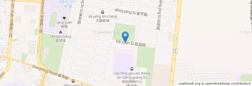 Mapa de ubicacion de 安平王 en Tayvan, 臺南市, 東區.