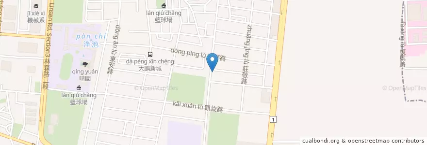 Mapa de ubicacion de 璺到底皮膚專科診所(已搬遷) en Taiwán, 臺南市, 東區.