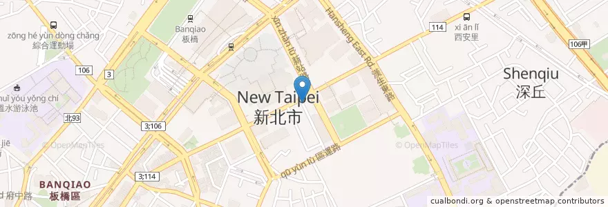 Mapa de ubicacion de 六必居潮鍋 en Taiwan, 新北市, 板橋區.