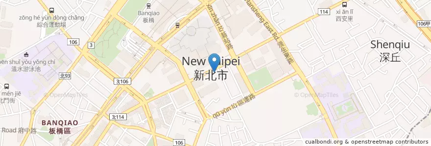 Mapa de ubicacion de 寬心園精致蔬食 en Taiwán, Nuevo Taipéi, 板橋區.