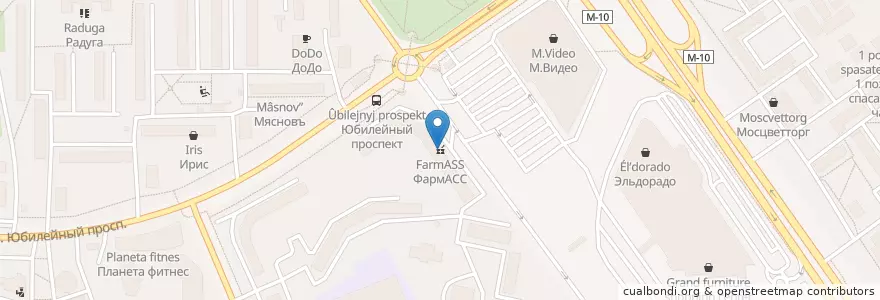 Mapa de ubicacion de ФармАСС en Rusland, Centraal Federaal District, Oblast Moskou, Городской Округ Химки.