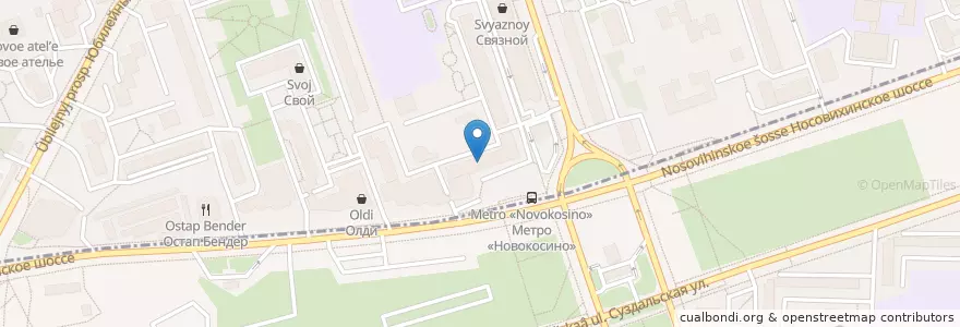 Mapa de ubicacion de ВТБ en Rússia, Distrito Federal Central, Москва, Городской Округ Реутов, Восточный Административный Округ, Район Новокосино.