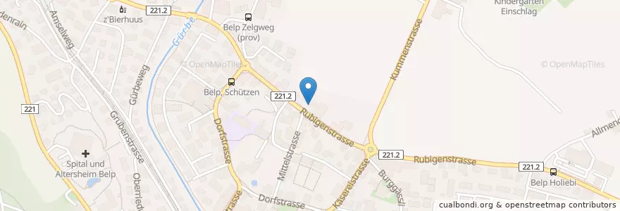 Mapa de ubicacion de Briefeinwurf Belp, Poststelle Belp en سويسرا, برن, Verwaltungsregion Bern-Mittelland, Verwaltungskreis Bern-Mittelland, Belp.
