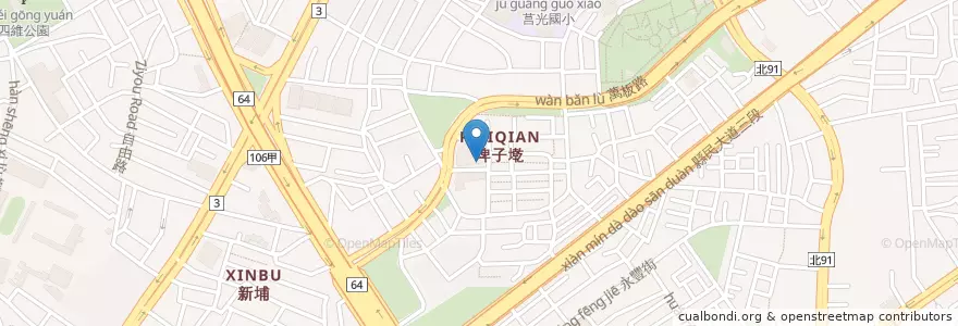 Mapa de ubicacion de 新北市立圖書館板橋萬板親子閱覽室 en Taiwán, Nuevo Taipéi, 板橋區.