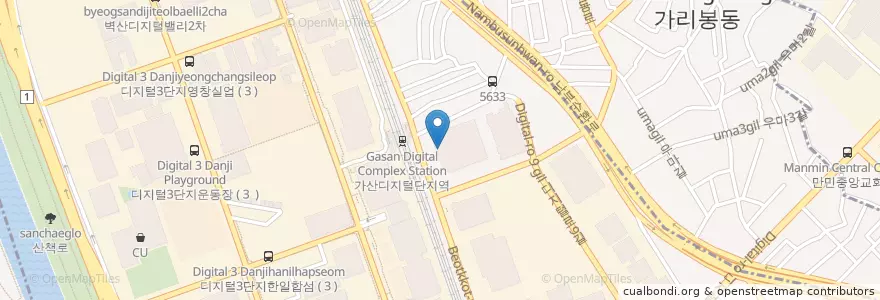 Mapa de ubicacion de 맥도날드 en Corea Del Sur, Seúl, 금천구, 가산동.