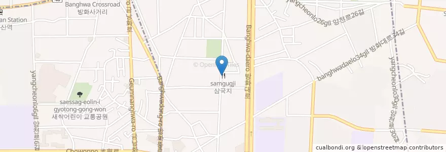 Mapa de ubicacion de 삼국지 en Südkorea, Seoul, 강서구, 방화1동.