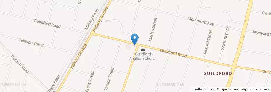 Mapa de ubicacion de Guildford Road Medical Centre en أستراليا, نيوساوث ويلز, Sydney, Cumberland City Council.