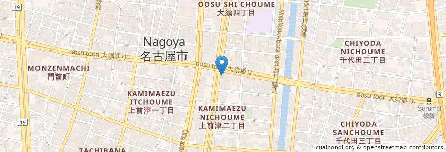 Mapa de ubicacion de 平岩歯科 en ژاپن, 愛知県, 名古屋市, 中区.