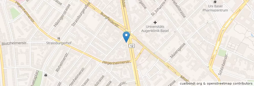 Mapa de ubicacion de Pneu-Haus Spalenring-Service en Svizzera, Basilea Città, Basel.