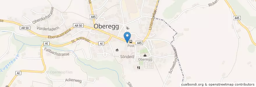 Mapa de ubicacion de Oberegg en Suíça, Sankt Gallen, Appenzell Innerrhoden, Oberegg.