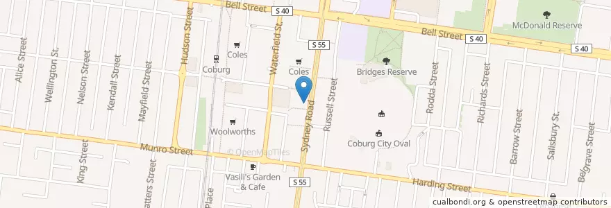 Mapa de ubicacion de Andre's en Austrália, Victoria, City Of Moreland.