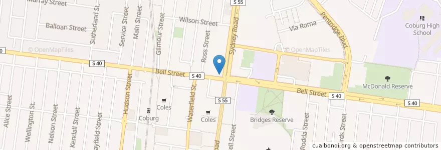 Mapa de ubicacion de Coburg Family Health Centre en Austrália, Victoria, City Of Moreland.