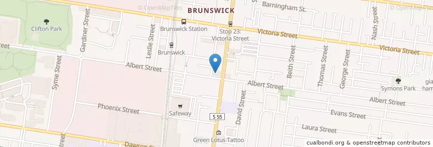 Mapa de ubicacion de Commonwealth Bank en Australien, Victoria, City Of Moreland.