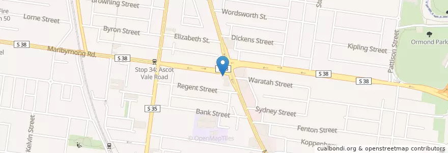 Mapa de ubicacion de Ascot Vale Hotel en 오스트레일리아, Victoria, City Of Moonee Valley.