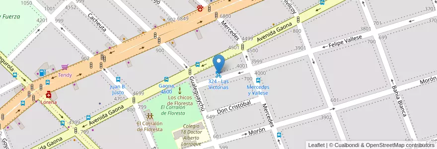 Mapa de ubicacion de 324 - Las Victorias en Argentine, Ciudad Autónoma De Buenos Aires, Buenos Aires, Comuna 10.