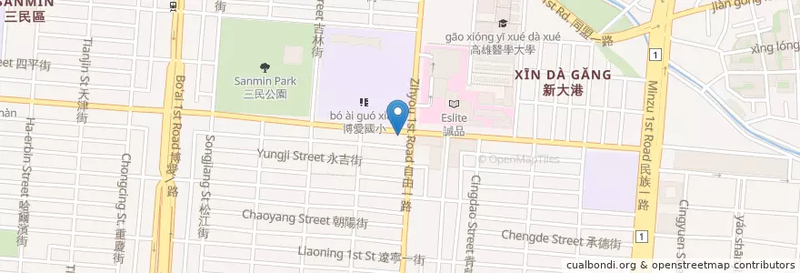 Mapa de ubicacion de 定食8 en Taiwan, Kaohsiung, 三民區.