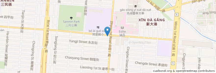 Mapa de ubicacion de 爭鮮回轉壽司 en Taiwán, Kaohsiung, 三民區.