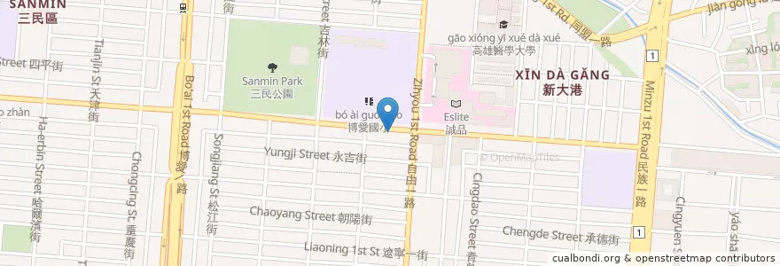 Mapa de ubicacion de 麥當勞 en 타이완, 가오슝시, 싼민구.
