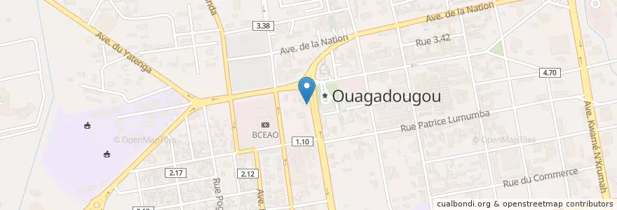Mapa de ubicacion de Radio Municipale de Ouagadougou en Буркина-Фасо, Центральная Область, Кадиого, Уагадугу.
