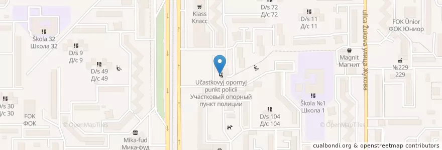 Mapa de ubicacion de Участковый опорный пункт полиции en Russia, Ural Federal District, Chelyabinsk Oblast, Magnitogorsk.