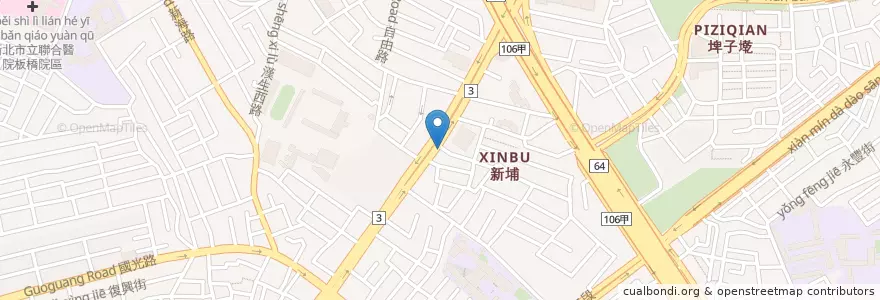 Mapa de ubicacion de 星巴克 en Taiwan, 新北市, 板橋區.