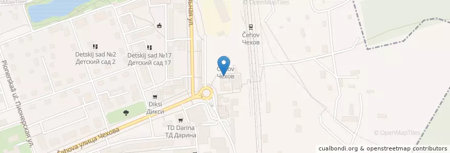 Mapa de ubicacion de СтарДогс en Россия, Центральный Федеральный Округ, Московская Область, Городской Округ Чехов.