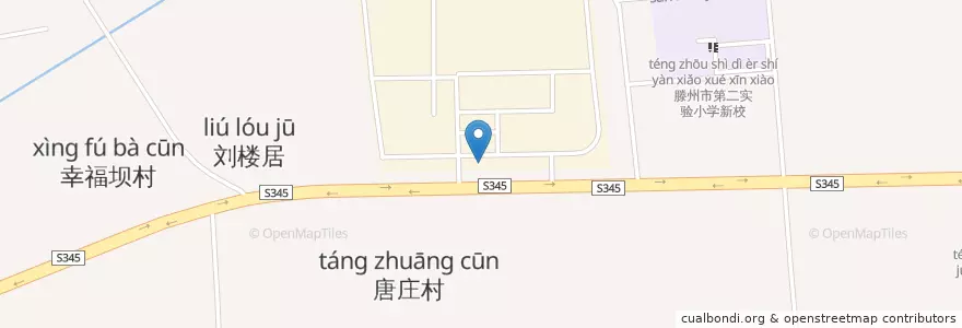 Mapa de ubicacion de 滕州市 (Tengzhou) en 中国, 山东省, 枣庄市, 滕州市 (Tengzhou).