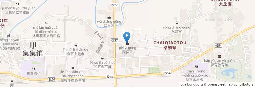 Mapa de ubicacion de 配儀宮 en Taiwan, 臺灣省, Nantou, 集集鎮.