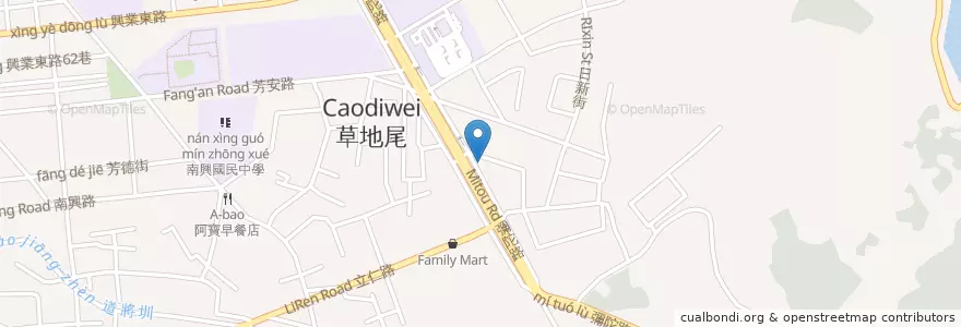 Mapa de ubicacion de 85 度C en Taiwan, 臺灣省, 嘉義市, 嘉義縣, 東區.