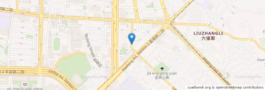 Mapa de ubicacion de 北方餃子館 en تايوان, تايبيه الجديدة, تايبيه, 大安區.