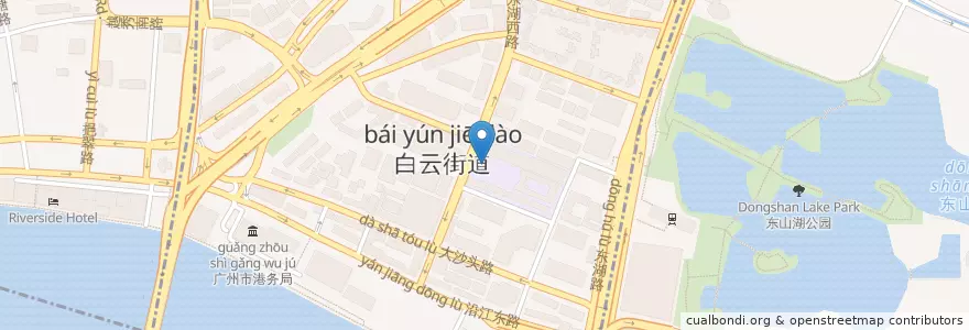 Mapa de ubicacion de 广州市第十六中学南校区 en China, Guangdong, 广州市, 越秀区, 白云街道.