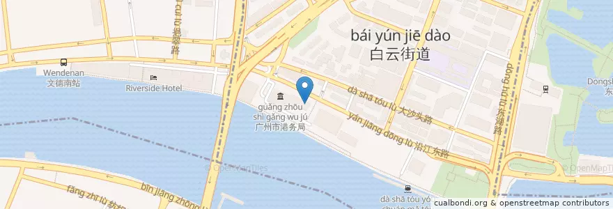 Mapa de ubicacion de 中国建设银行 en China, Guangdong, 广州市, 越秀区, 白云街道.