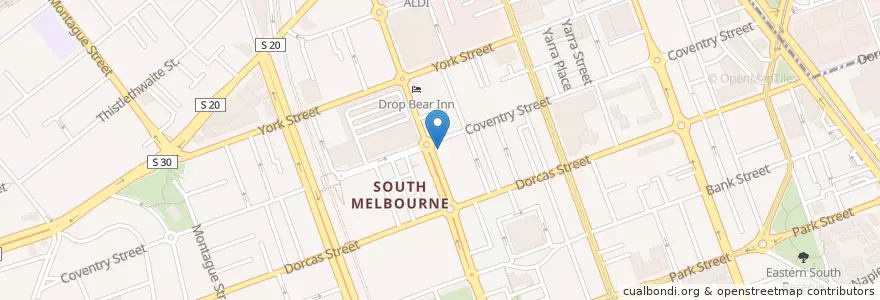 Mapa de ubicacion de The George South Melbourne en Australien, Victoria, City Of Port Phillip.