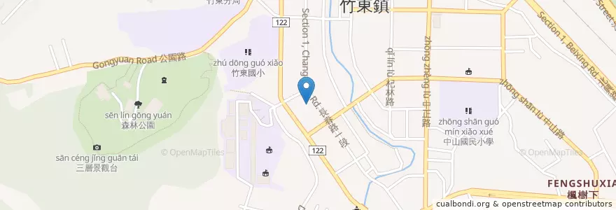 Mapa de ubicacion de 大覺寺 en Taïwan, Province De Taïwan, Comté De Hsinchu, 竹東鎮.