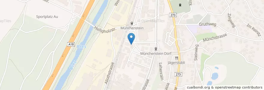 Mapa de ubicacion de Restaurant Birseck en Suíça, Basel-Landschaft, Bezirk Arlesheim, Münchenstein.