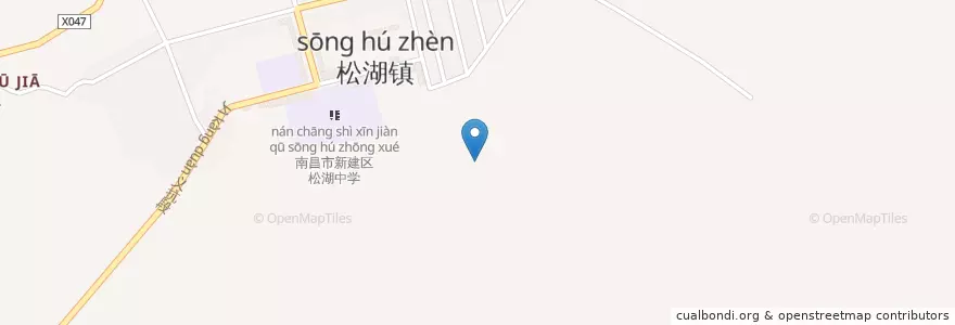 Mapa de ubicacion de 松湖镇 en 中国, 江西省, 南昌市, 新建区, 松湖镇.